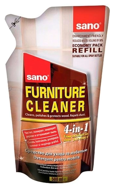 Засіб для догляду за меблями Sano Furniture Cleaner, змінна упаковка, 500 мл - Pampik