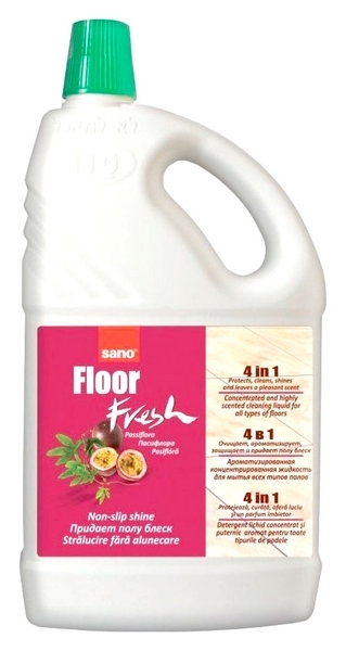 Средство ароматизированное для мытья пола 4 в 1 Sano Fresh Пасифлора, 2000 мл - Pampik