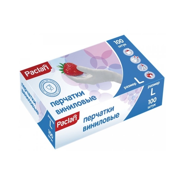 Перчатки Paclan виниловые L - Pampik