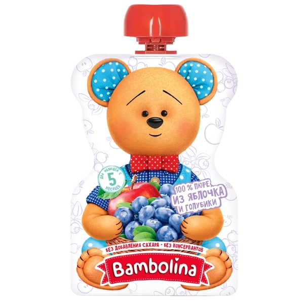 Пюре Bambolina Pouch Яблуко-лохина, 90 г - Pampik