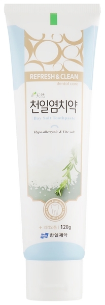 Зубна паста з морською сіллю Hanil Circle-patterned Bay salt, відбілювання і зміцнення зубної емалі, 180 г - Pampik