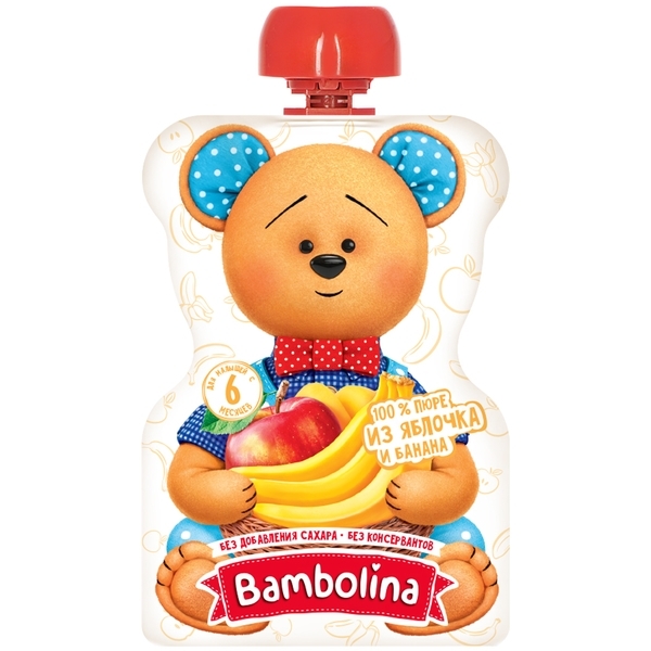 Пюре Bambolina Pouch Яблуко-банан, 90 г - Pampik