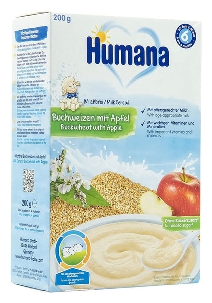 Молочна каша Humana Гречана з яблуком, 200 г - Pampik - 9