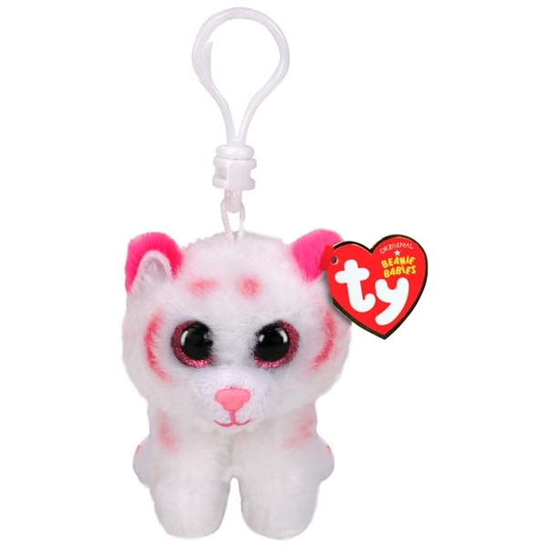 Мягкая игрушка-брелок TY Beanie Babies Тигренок, 12 см, белый (35241) - Pampik