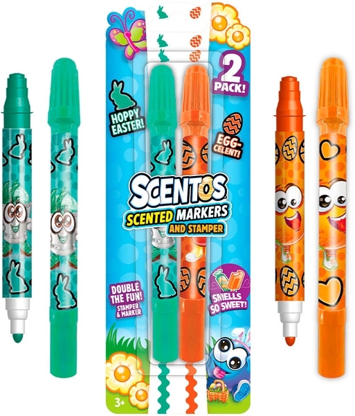Набір ароматних маркерів Scentos Великодні фарби, помаранчевий, зелений (11637-2) - Pampik - 2