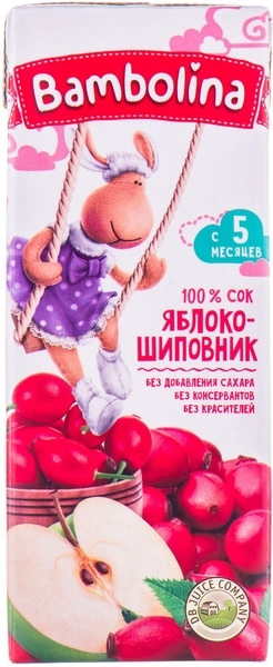 Сік Bambolina Яблуко-шипшина, 200 мл - Pampik
