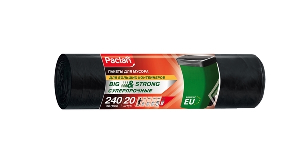 Мішки Paclan для смiття Big Strong 240 л х 20 шт - Pampik