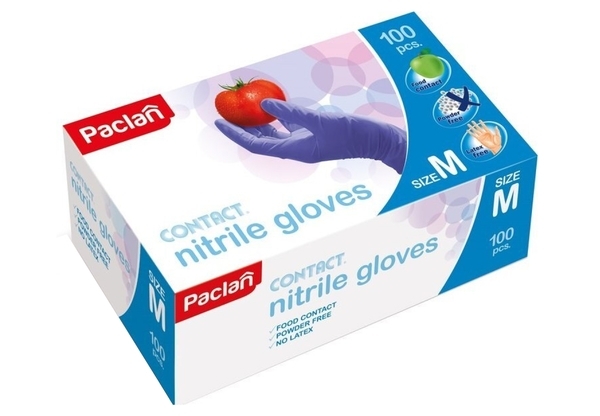Перчатки Paclan нитриловые р. М 100 шт - Pampik