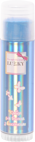 Крейда для волосся Lukky, синій з блискітками, 10 г - Pampik - 2
