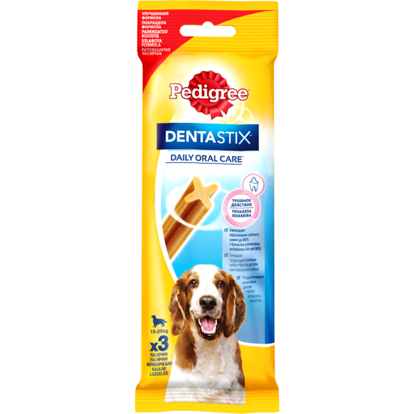 Лакомство для собак Pedigree Denta Stix для чистки зубов, 77 г - Pampik