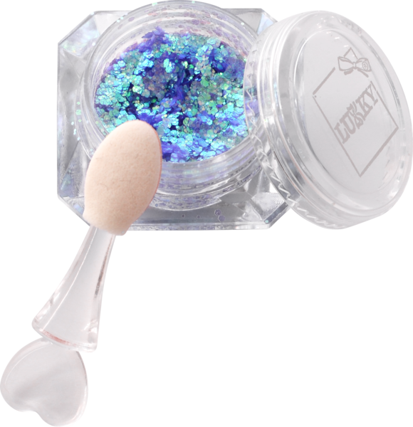Клейкие блестки Lukky для лица и тела, сухие, сапфир, 4 г - Pampik - 2