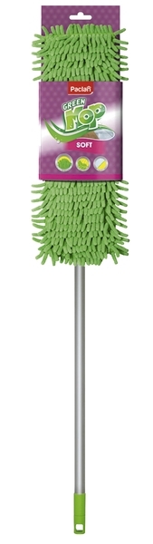 Paclan Швабра з плоскою насадкою шенилл і телескопічною ручкою Green Mop Soft - Pampik