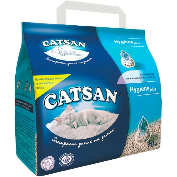Наповнювач туалетів для кішок Catsan Hygiene Plus, що вбирає, 10 л - Pampik