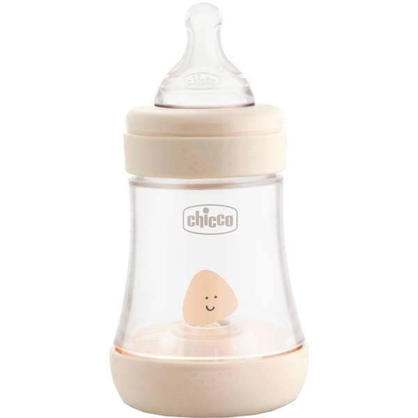 Пляшечка для годування Chicco Perfect 5, з силіконовою соскою, 150 мл, бежевий (20211.30.40) - Pampik