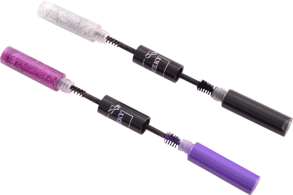 Туш і блискітки для повік 2в1 Lukky Зухвалий блиск, чорний, 10 мл - Pampik - 3