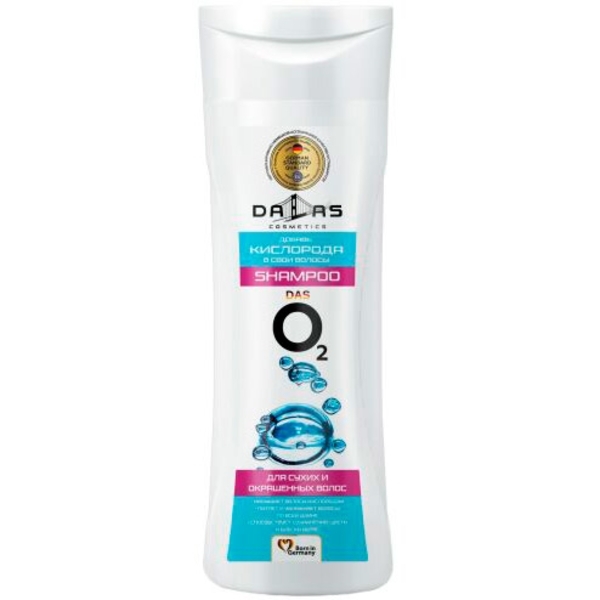 Шампунь для волос Dalas das O2 для сухих и окрашенных волос, 300 мл - Pampik