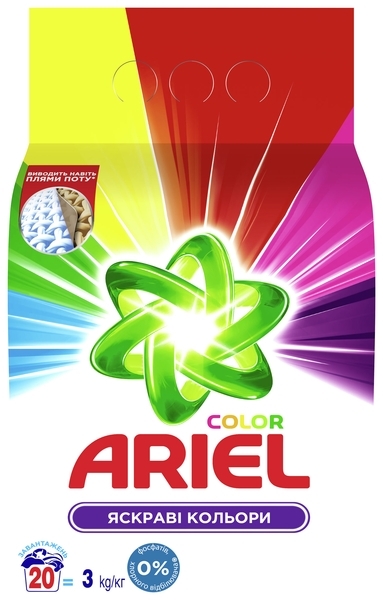 Пральний порошок Ariel Color, для кольорових тканин, 3 кг - Pampik