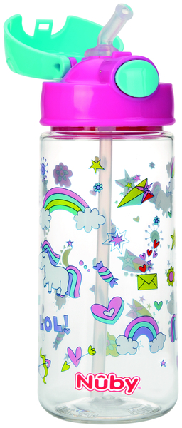 Поильник Nuby, с трубочкой-непроливайкой Tritan, 540 мл, розовый (NV0414023pnk) - Pampik - 2