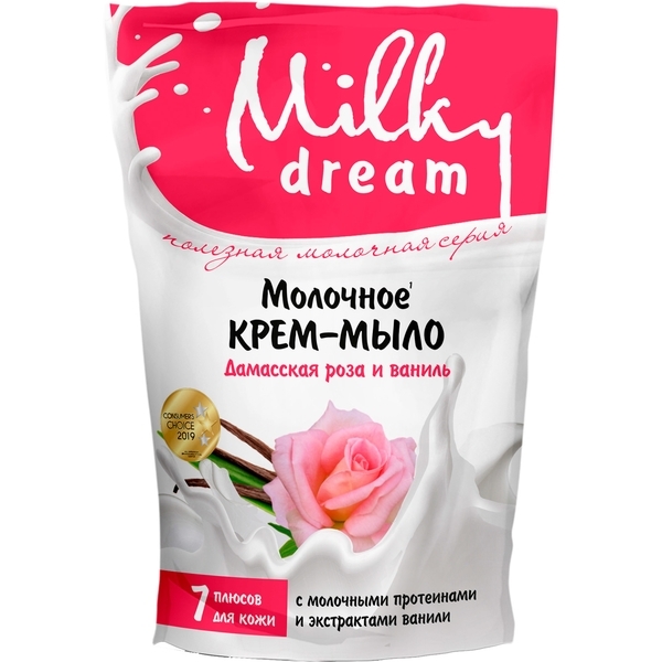 Рідке крем-мило Milky Dream Дамаська троянда та ваніль, дой-пак, 500 мл - Pampik