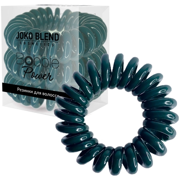Набір резинок для волосся Joko Blend Power Bobble Dark Green, 3 шт., темно-зелений - Pampik