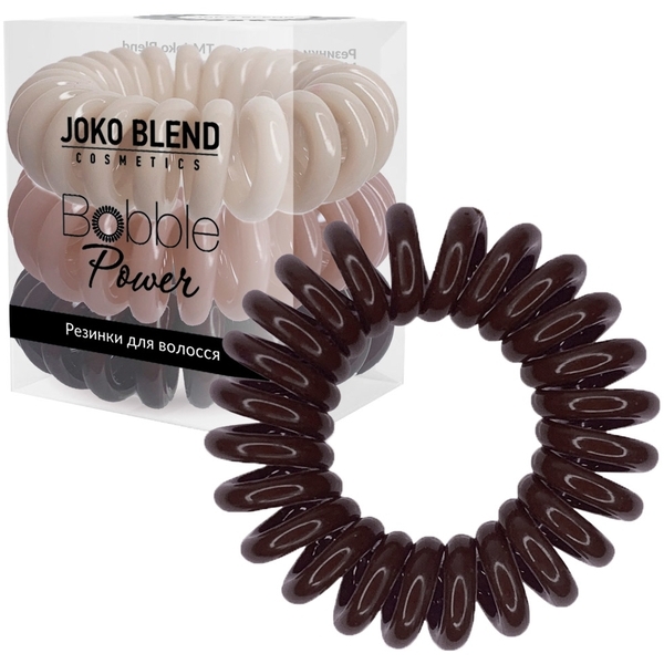 Набор резинок для волос Joko Blend Power Bobble Brown Mix, 3 шт., коричневый-бежевый - Pampik
