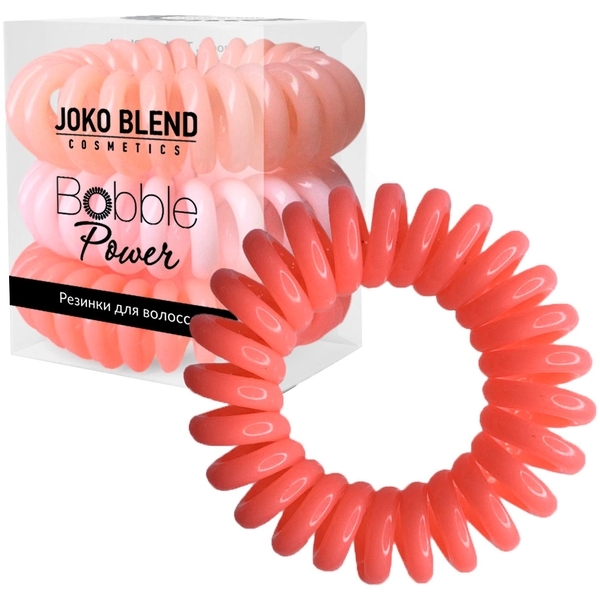 Набір резинок для волосся Joko Blend Power Bobble Light Pink Mix, 3 шт., кораловий - Pampik