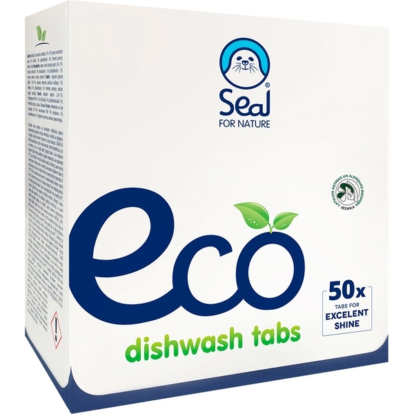 Подарунок. Таблетки для миття та полоскання посуду Eco Seal for Nature у посудомийних машинах, 50 шт - Pampik
