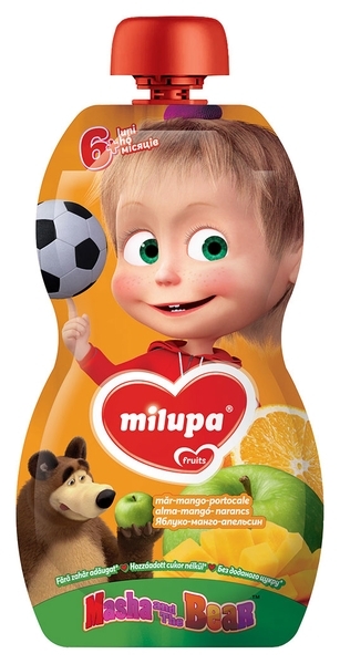 Фруктовое пюре Milupa Pouch Яблоко-манго-апельсин, 100 г - Pampik