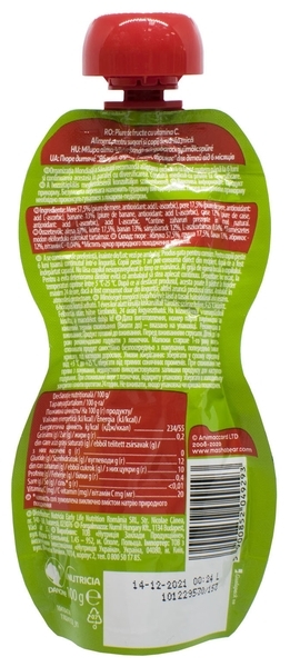 Фруктовое пюре Milupa Pouch Яблоко-груша-банан-абрикос, 100 г - Pampik - 2