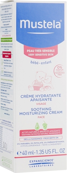 Увлажняющий крем для лица Mustela Soothing Moisturizing Cream, для чувствительной кожи, 40 мл - Pampik - 3