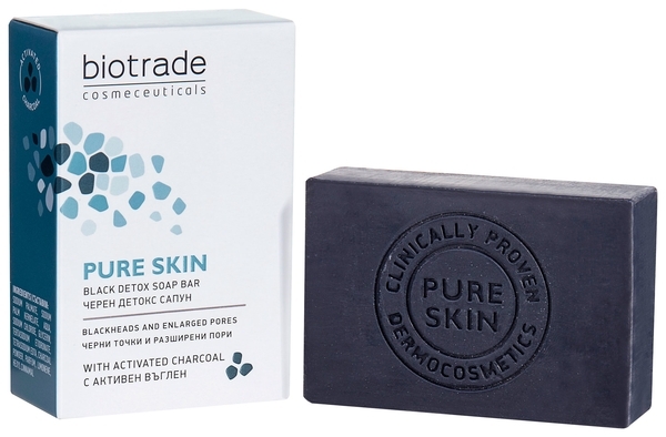 Мыло-детокс Biotrade Pure Skin для кожи лица и тела с расширенными порами, 100 г - Pampik