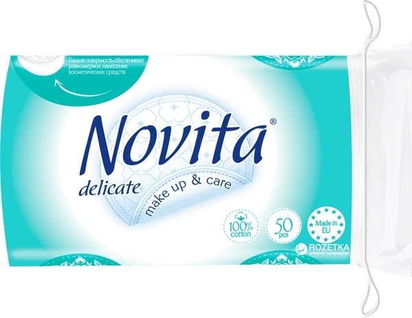 Косметичні ватні диски Novita Delikate, 50 шт. - Pampik - 3