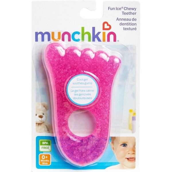 Прорезыватель Munchkin Fun Ice Chewy Teether Ножка, розовый (011324.020) - Pampik