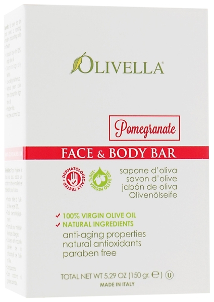 Мыло для лица и тела Olivella Гранат, на основе оливкового масла, 150 г