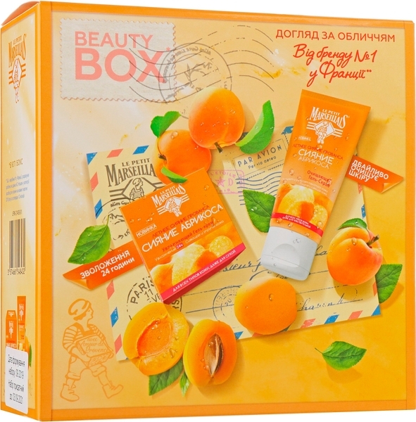 Подарунковий набір Le Petit Marseillais Сяйво абрикоса, гель-скраб + гель-крем - Pampik