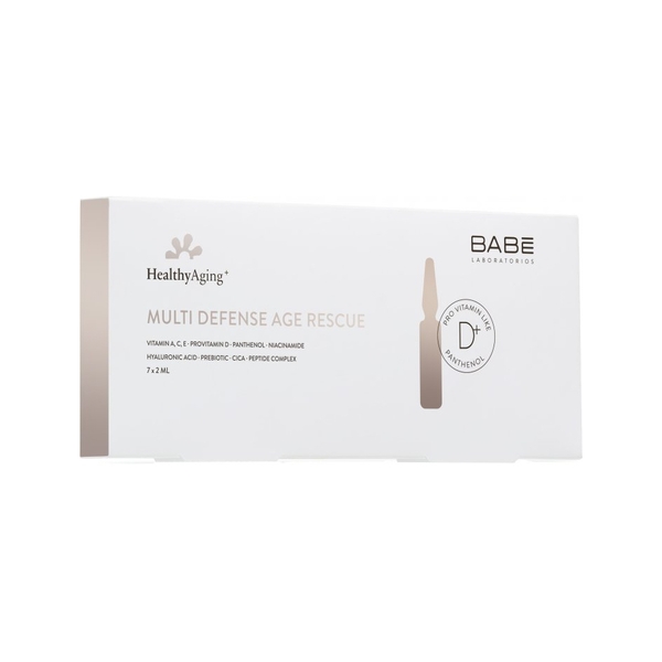 Мультизащитные ампулы Babe Laboratorios – HEALTHY AGING витаминный концентрат с интенсивным омолаживающим эффектом 7 x 2m - Pampik