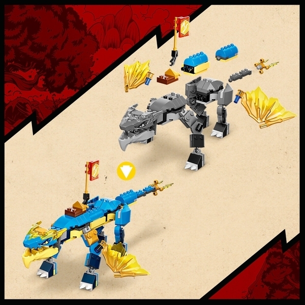 Конструктор LEGO Ninjago Грозовий дракон ЕВО Джея, 140 деталей (71760) - Pampik - 9