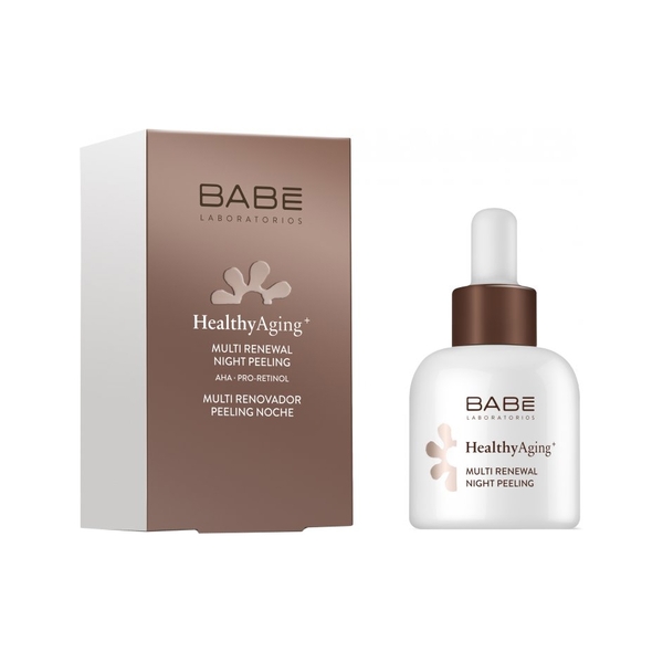 Мультионовлюючий нічний пілінг BABE Laboratorios HEALTHY AGING з AHA кислотами та ретинолом 30ml - Pampik