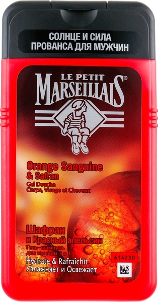 Гель-шампунь для чоловіків Le Petit Marseillais Шафран і Червоний апельсин, 250 мл - Pampik