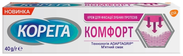 Крем для фіксації зубних протезів Corega Комфорт, 40 г - Pampik
