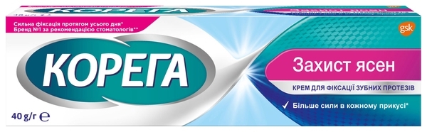 Крем для фіксації зубних протезів Corega Захист ясен, 40 мл - Pampik