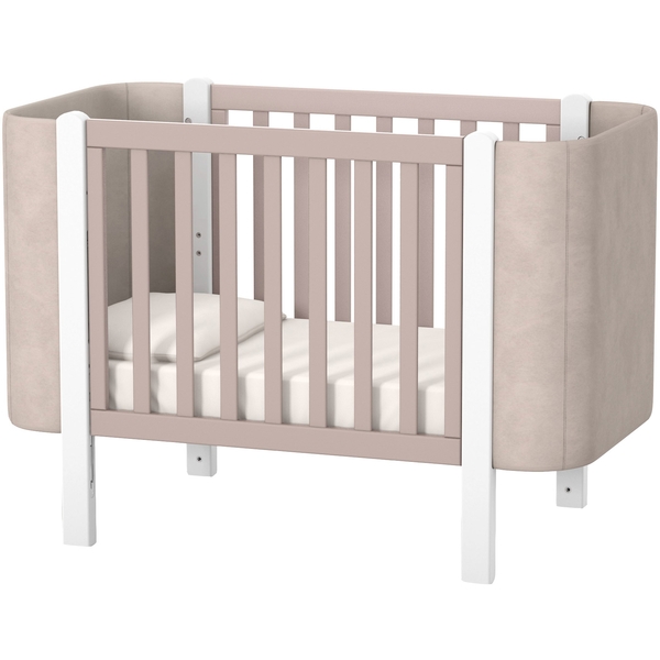 Детская кровать Верес Monaco Велюр ЛД5, 120×60 см, капучино с белым (05.3.1.212.13) - Pampik