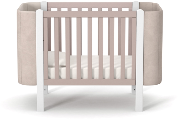 Детская кровать Верес Monaco Велюр ЛД5, 120×60 см, капучино с белым (05.3.1.212.13) - Pampik - 3