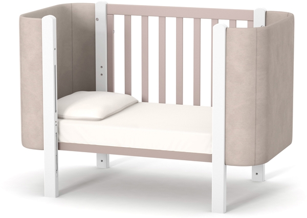 Детская кровать Верес Monaco Велюр ЛД5, 120×60 см, капучино с белым (05.3.1.212.13) - Pampik - 5