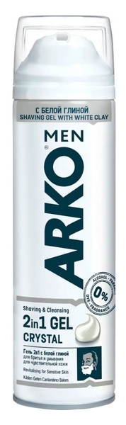 Гель для гоління Arko Men Crystal 2 в 1, 200 мл - Pampik
