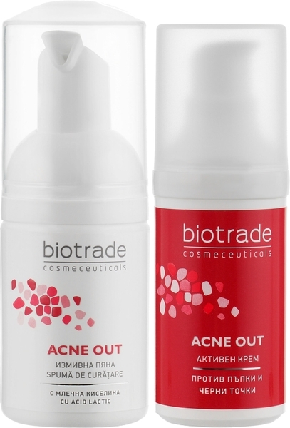 Набор Biotrade Acne Out: Активный крем + Подарок: Очищающая пена против прыщей и черных пятнышек - Pampik - 2