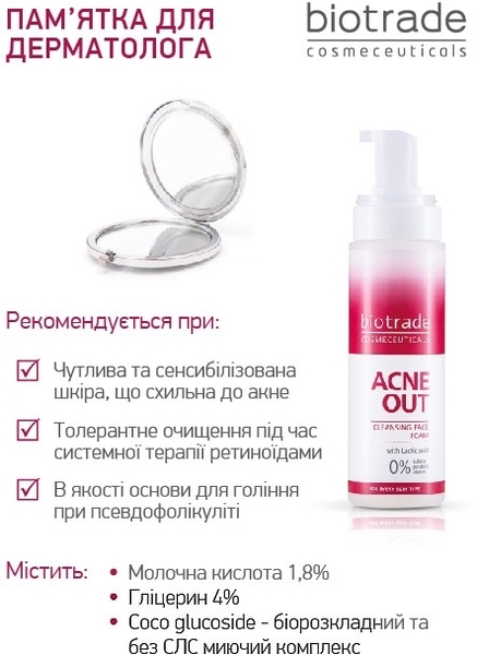 Набор Biotrade Acne Out: Активный крем + Подарок: Очищающая пена против прыщей и черных пятнышек - Pampik - 13