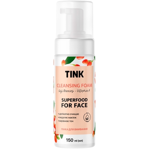 Пінка для вмивання Tink для всіх типів шкіри, ягоди годжі-вітамін A, 150 мл - Pampik