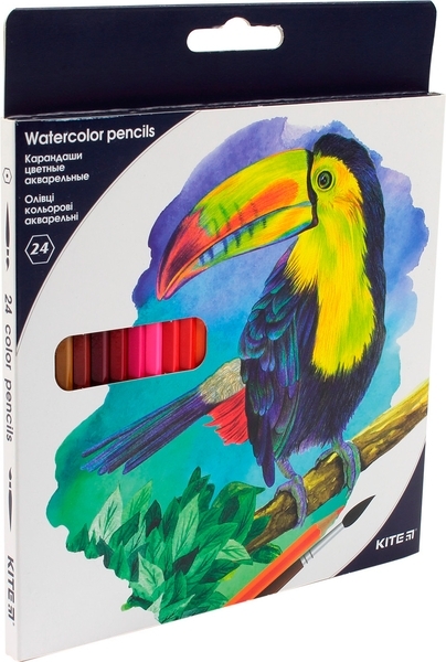 Набор цветных акварельных карандашей Kite Птицы, 24 шт. (K18-1050) - Pampik - 2