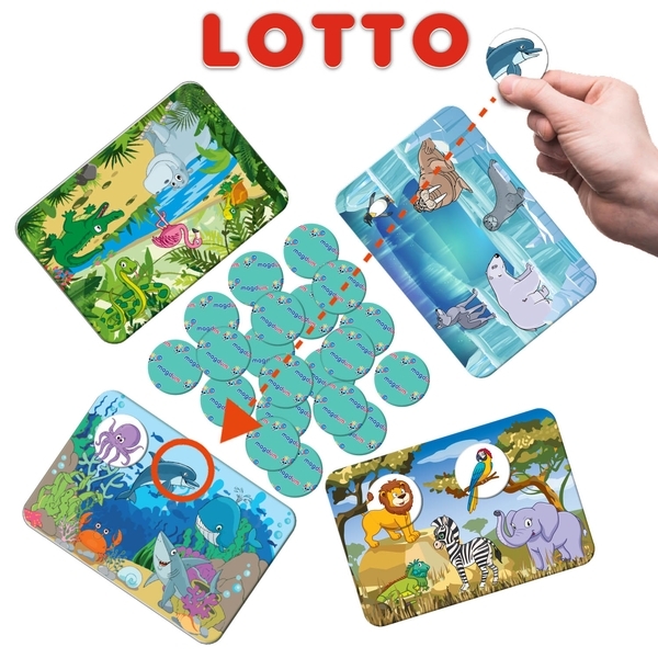 Гра настільна Magdum Лото+мемо Зоопарк (ME5032-21 EN) - Pampik - 3